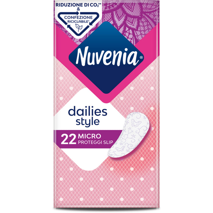 Nuvenia Dailies Style Proteggi Slip Micro - Confezione da 22 Pezzi, Discreti e Confortevoli