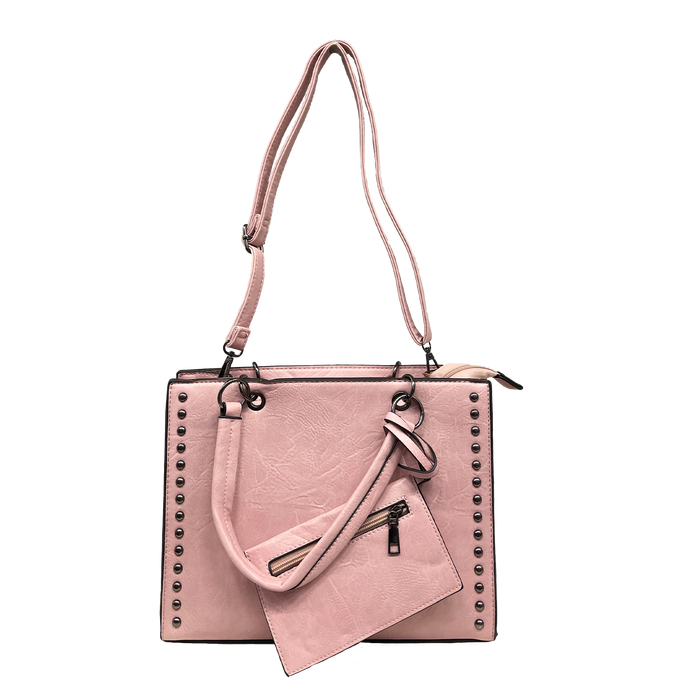 Alexia - Damenhandtasche mit Schulterriemen, Nieten und Geldbörsenaccessoire