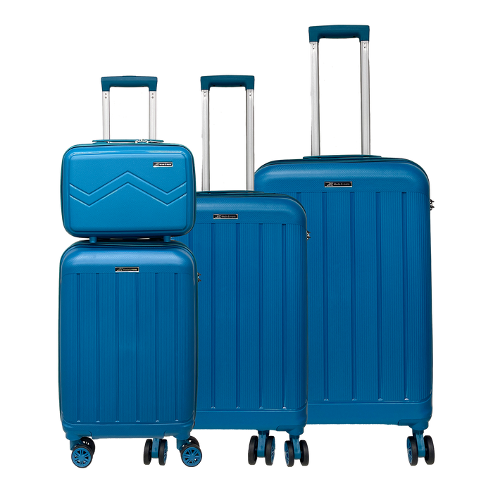 Uppsättning av 4 stycken mjuka ljus polypropylenväskor med TSA -lås