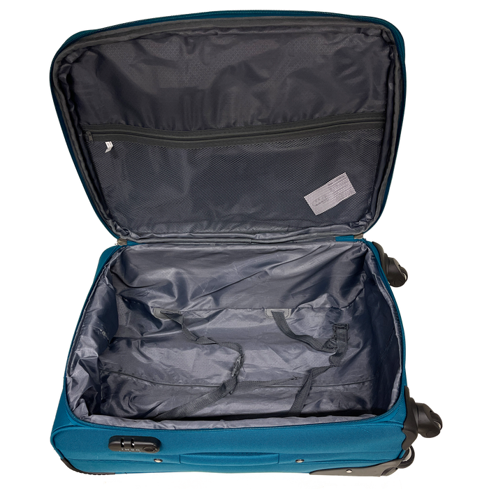 Keskimääräinen matkalaukku puolivälissä laajennettavat henkilöt 65x42x25/30 cm - iskunkestävä kangas ja kestävä