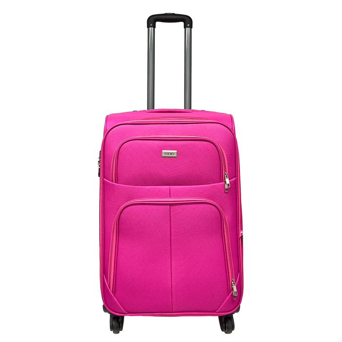 Average suitcase semi -rigid expandable persons 65x42x25/30 cm - shockproof fabric and resistant