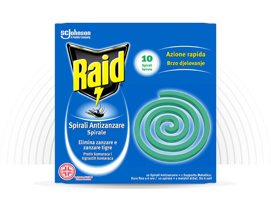 Raid Insetticida Spirali Antizanzare 10 Pz