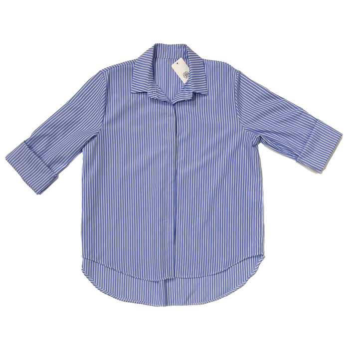 Chemise à rayures «Azure Coast» à rayures pour femmes - Taille unique, fabriquée en Italie