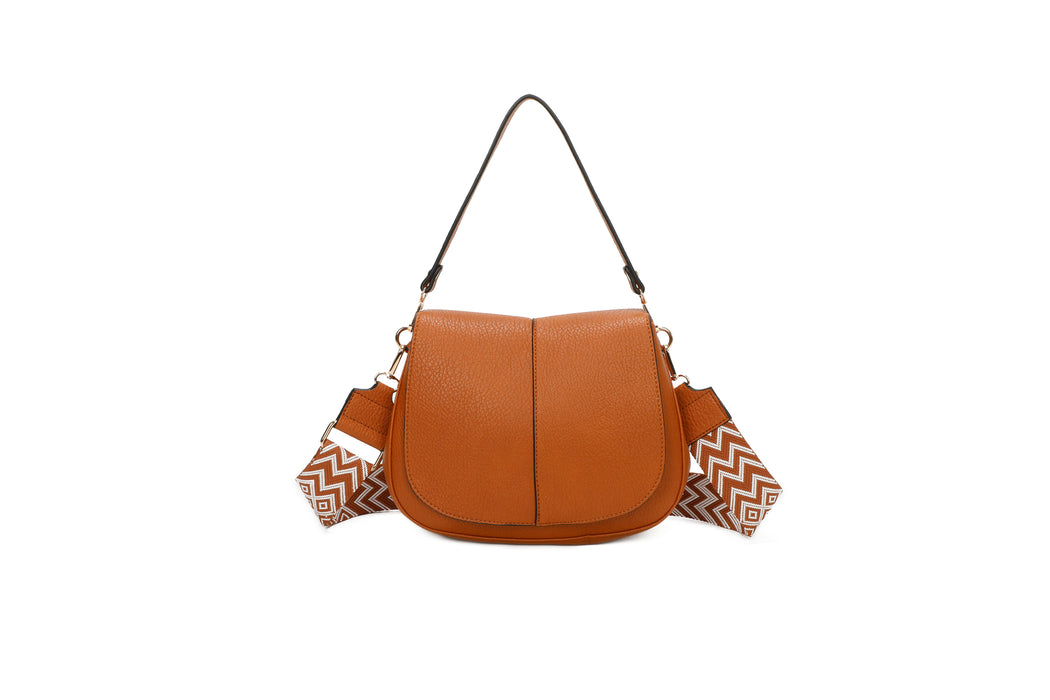 Geoeleganza - Shoulder bag with geometric shoulder strap in leather PU 27 x 22 x 9 cm