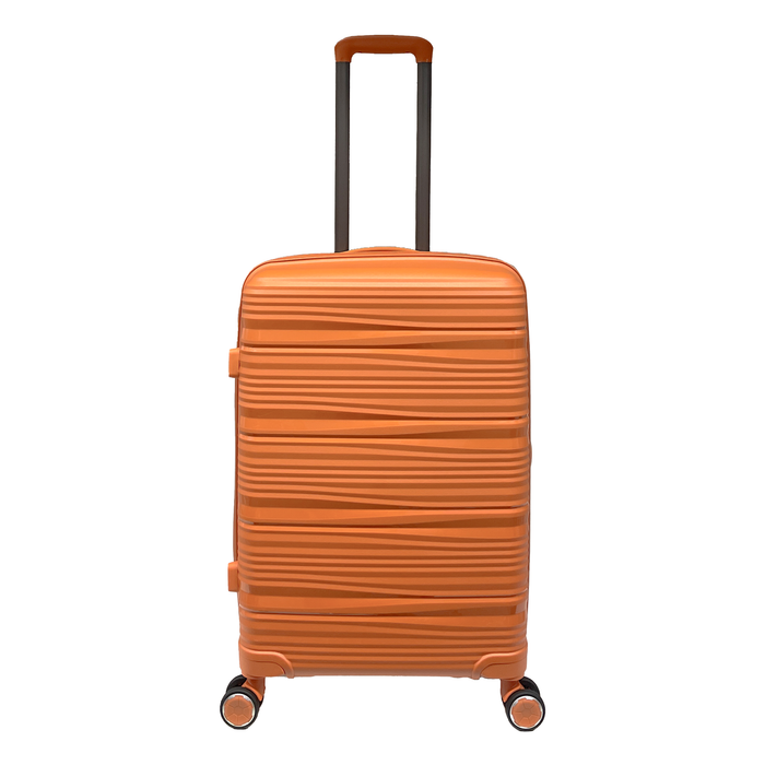 Middelstor stødsikker kuffert af polypropylen med integreret TSA-lås
