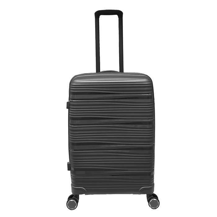 Set de maleta de 2 piezas Vibrante Vibrant Voyager: Equipaje de mano + resistencia a la maleta de polipropileno mediano al candado integrado de TSA