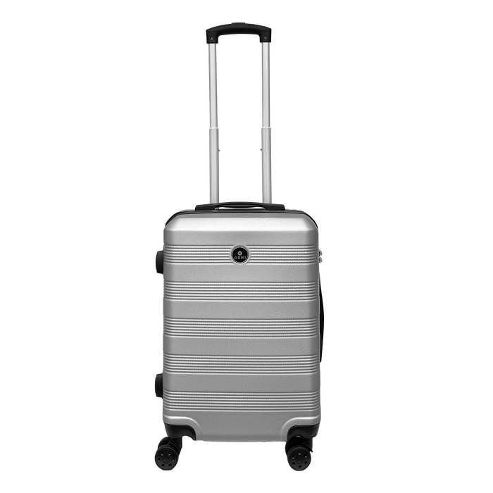 Ormi DuoLine Large Hand Luggage Rigid Travel 55x37x22cm Ultra Light In ABS with 4 360° Rotating Wheels - Checked Luggage