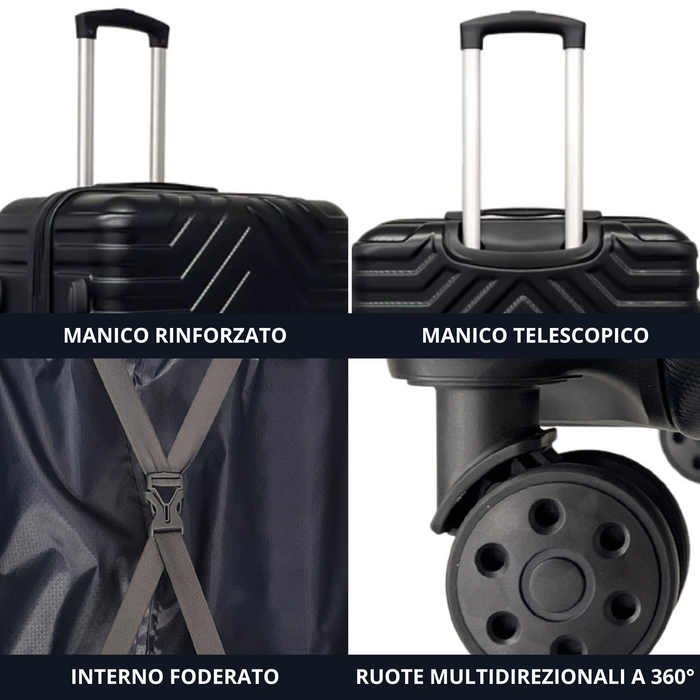 Ormi DuoLine Equipaje de Mano Grande 55x37x22 cm, Ultra Ligero en ABS, 4 Ruedas Giratorias 360° - Bodega