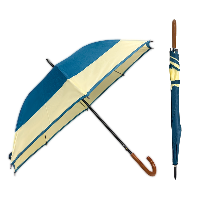 Klassiskt paraply med automatisk öppning - trähandtag och bred öppning