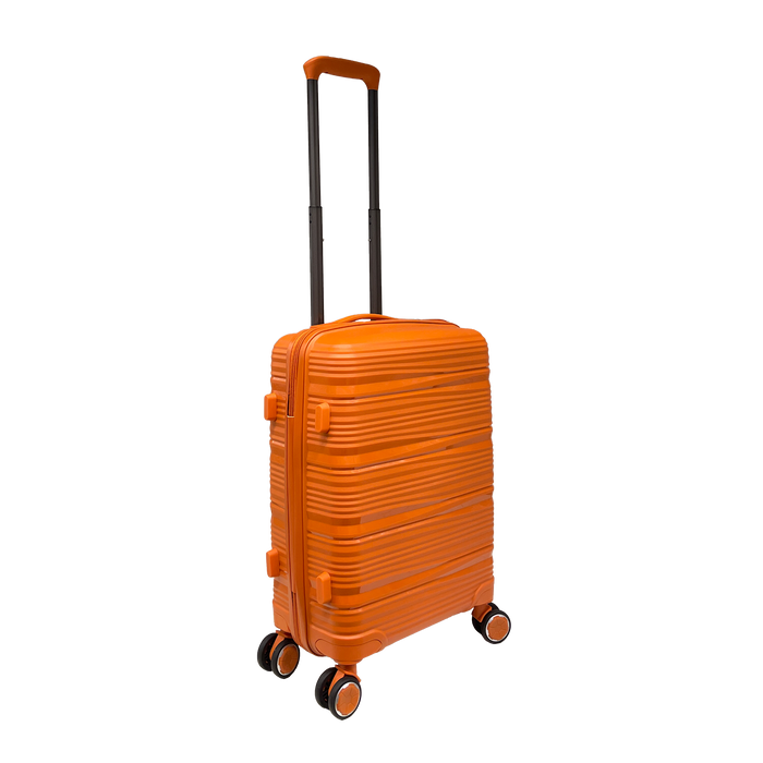 Vibrant Voyager: Harde Shell Spinner Handbagage in Tangerine - 360° Wielen en TSA-slot