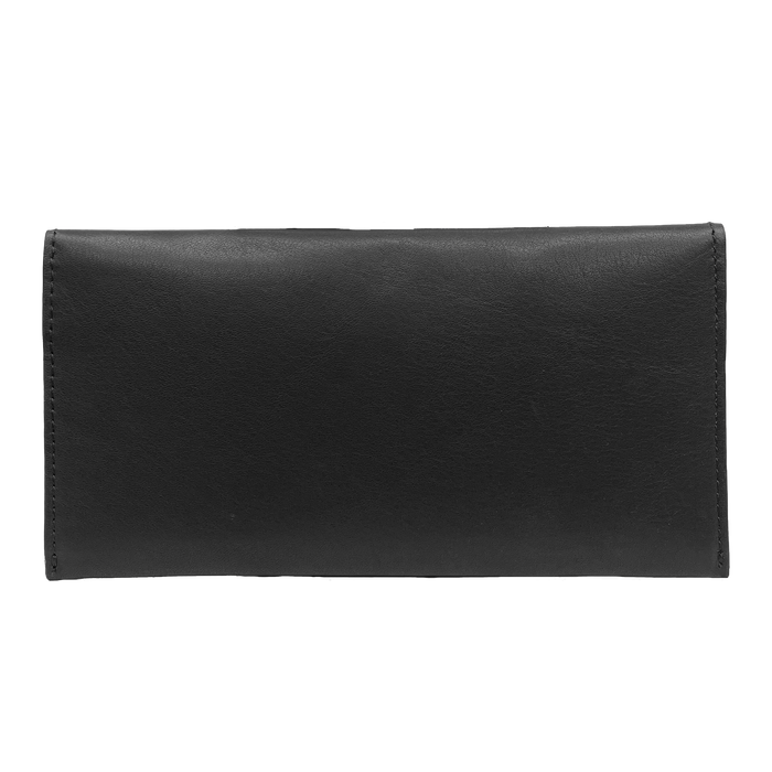 Women's Slim Portfolio in real leather with button closure 19.2x10x6cm