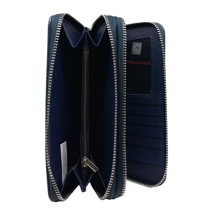 Sua jovem carteira premium azul Coveri com compartimentos multi - seguro e elegante