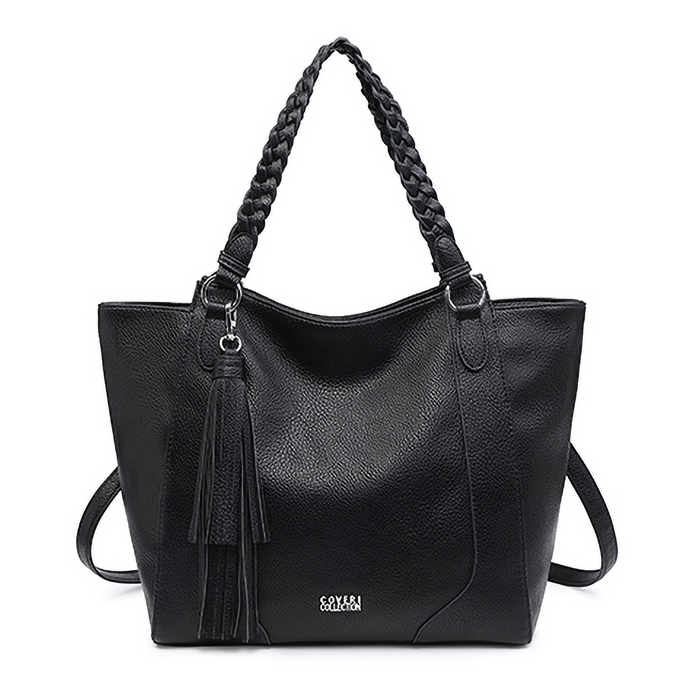 Coveri Collection - Nautica Chic: Tote Bag with Tassel and Woven Details